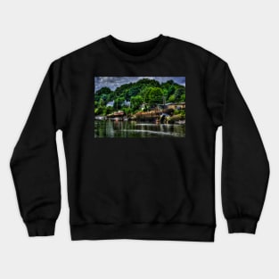 Barge Wreck  And Boats On The River Wear Crewneck Sweatshirt